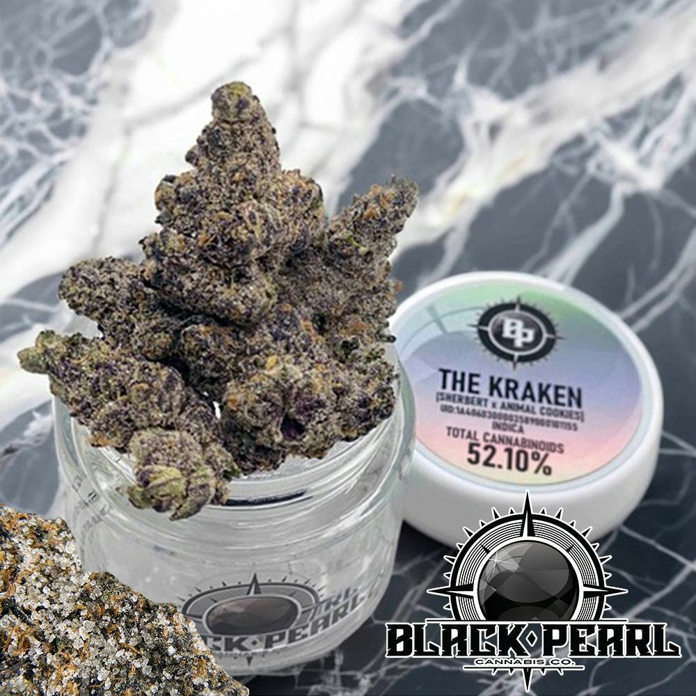 The Kraken | Black Pearl - Diamond Coated Flower