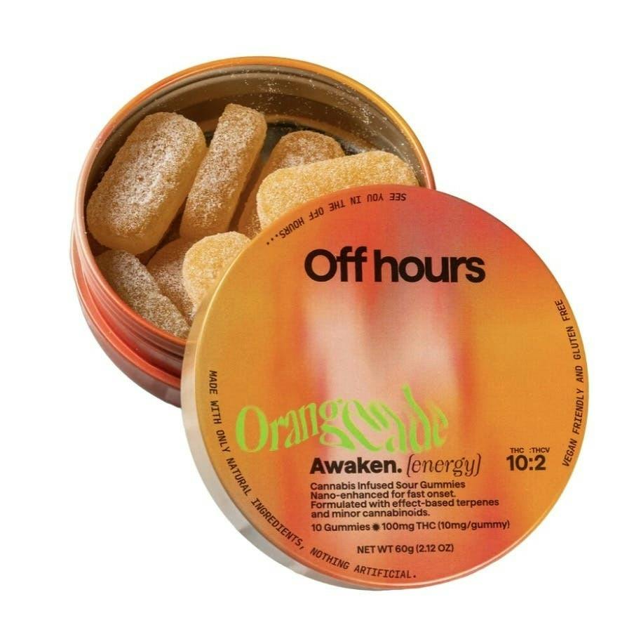OFF HOURS | AWAKEN | SOUR ORANGE PUNCH GUMMIES THC+THCV(10:2) | 100MG