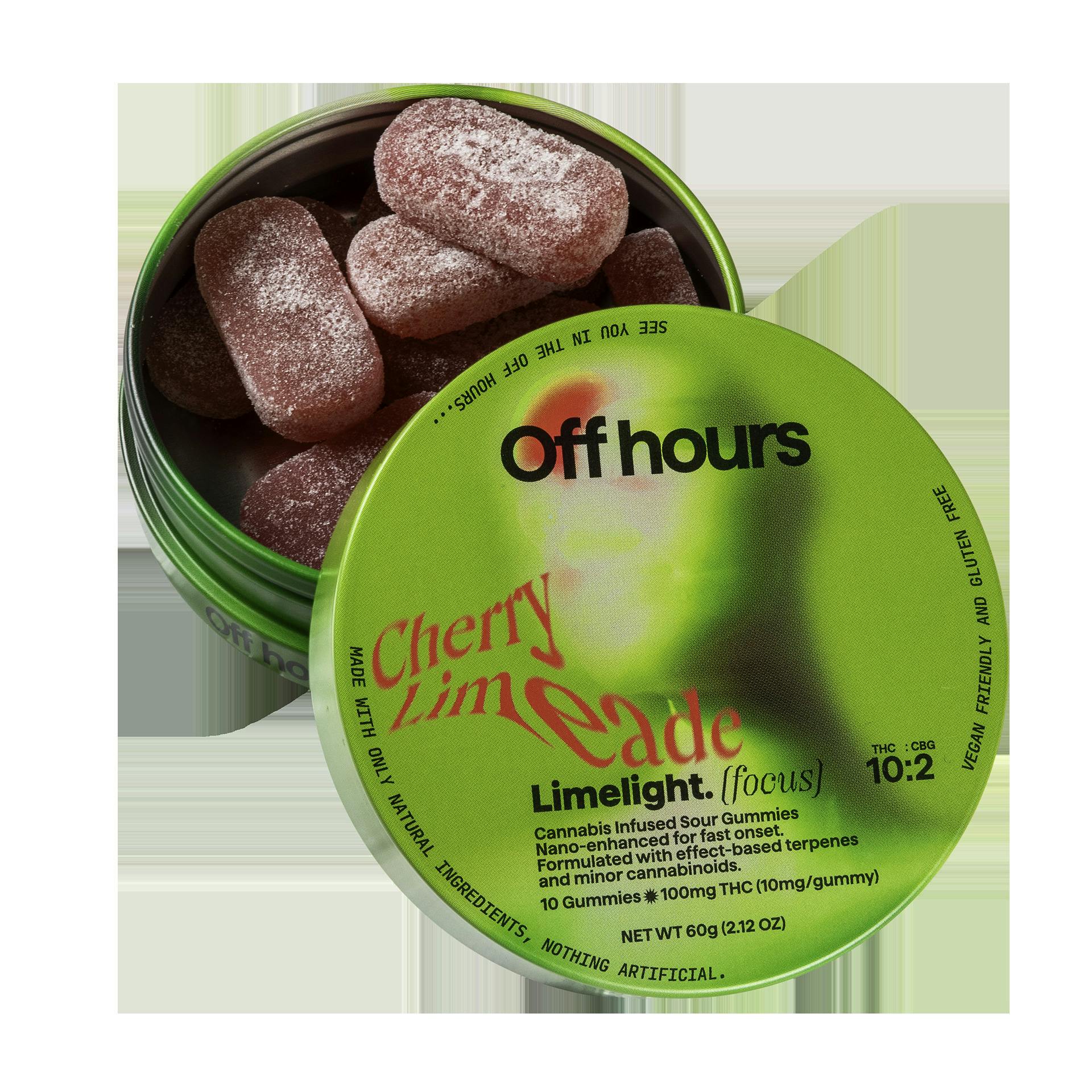 OFF HOURS | LIMELIGHT 10:2 (THC:CBG) CHERRY LIMEADE GUMMIES | 100MG
