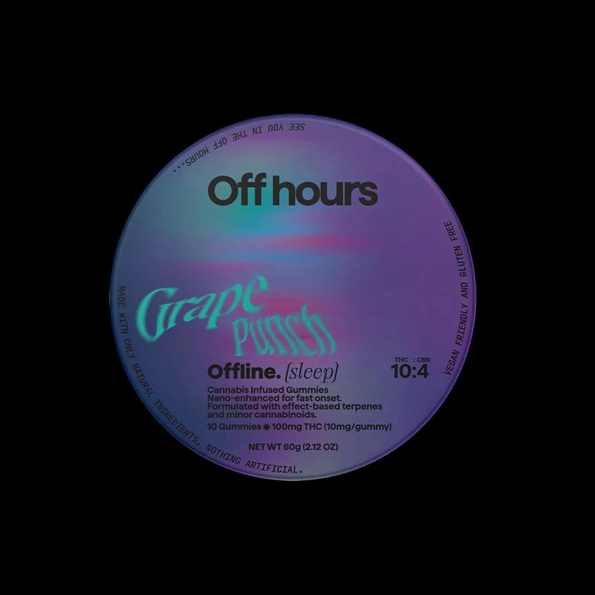 OFF HOURS | OFFLINE GRAPE PUNCH GUMMIES 10:4 THC + CBN | 100MG