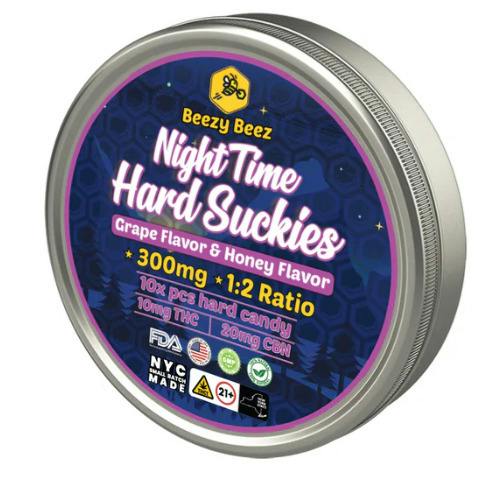 BEEZY BEEZ | NIGHT TIME HARD SUCKIES | GRAPE & HONEY THC+CBN (1:2) HARD CANDIES | 100MG THC 200MG...