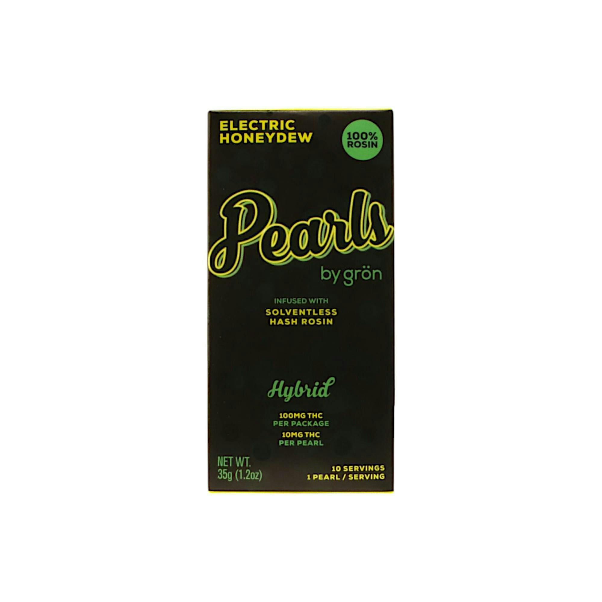 GRON | PEARLS | SOLVENTLES HASH ROSIN GUMMIES | ELECTRIC HONEYDEW | 100MG