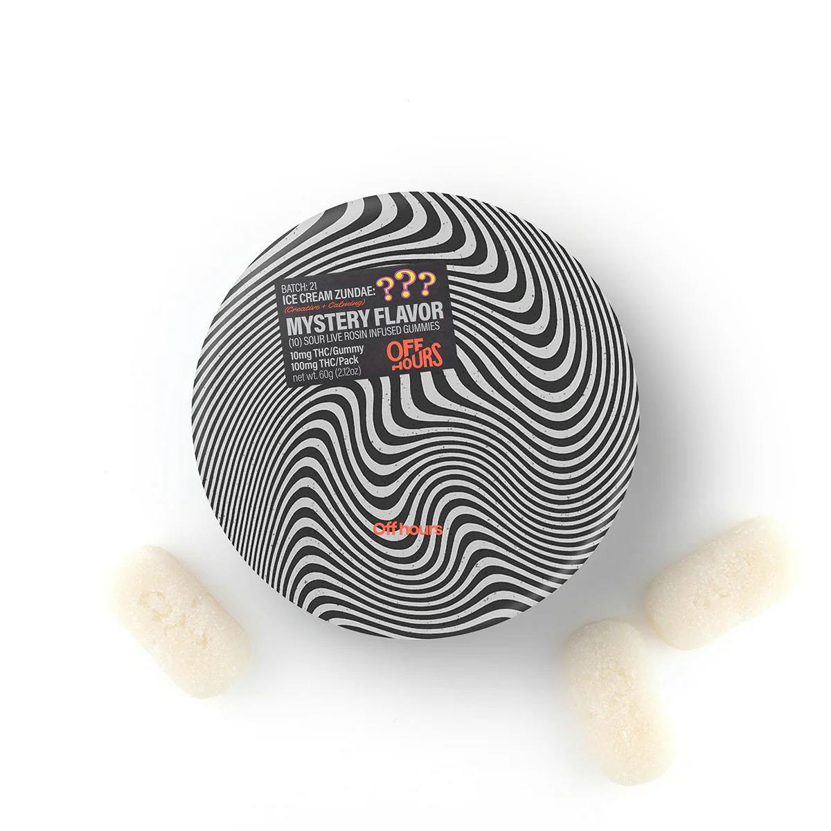 OFF HOURS | LIVE ROSIN GUMMIES | ICE CREAM ZUNDAE "MYSTERY FLAVOR" | 100MG