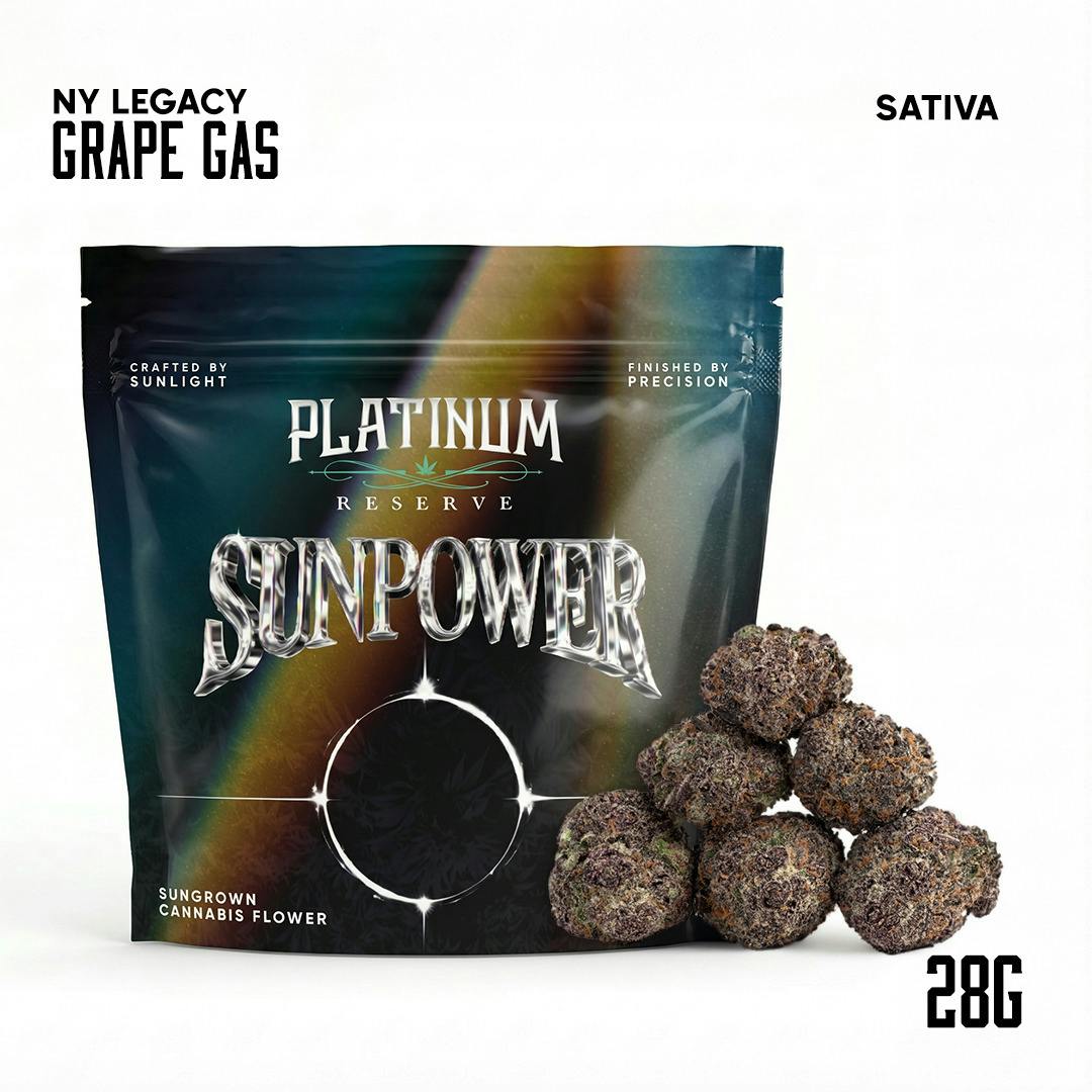 PLATINUM RESERVE | FLOWER | SUN POWERED | GRAPE GAS | 28G