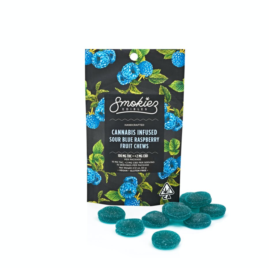 Smokiez Fruit Chews: Sour Blue Raspberry