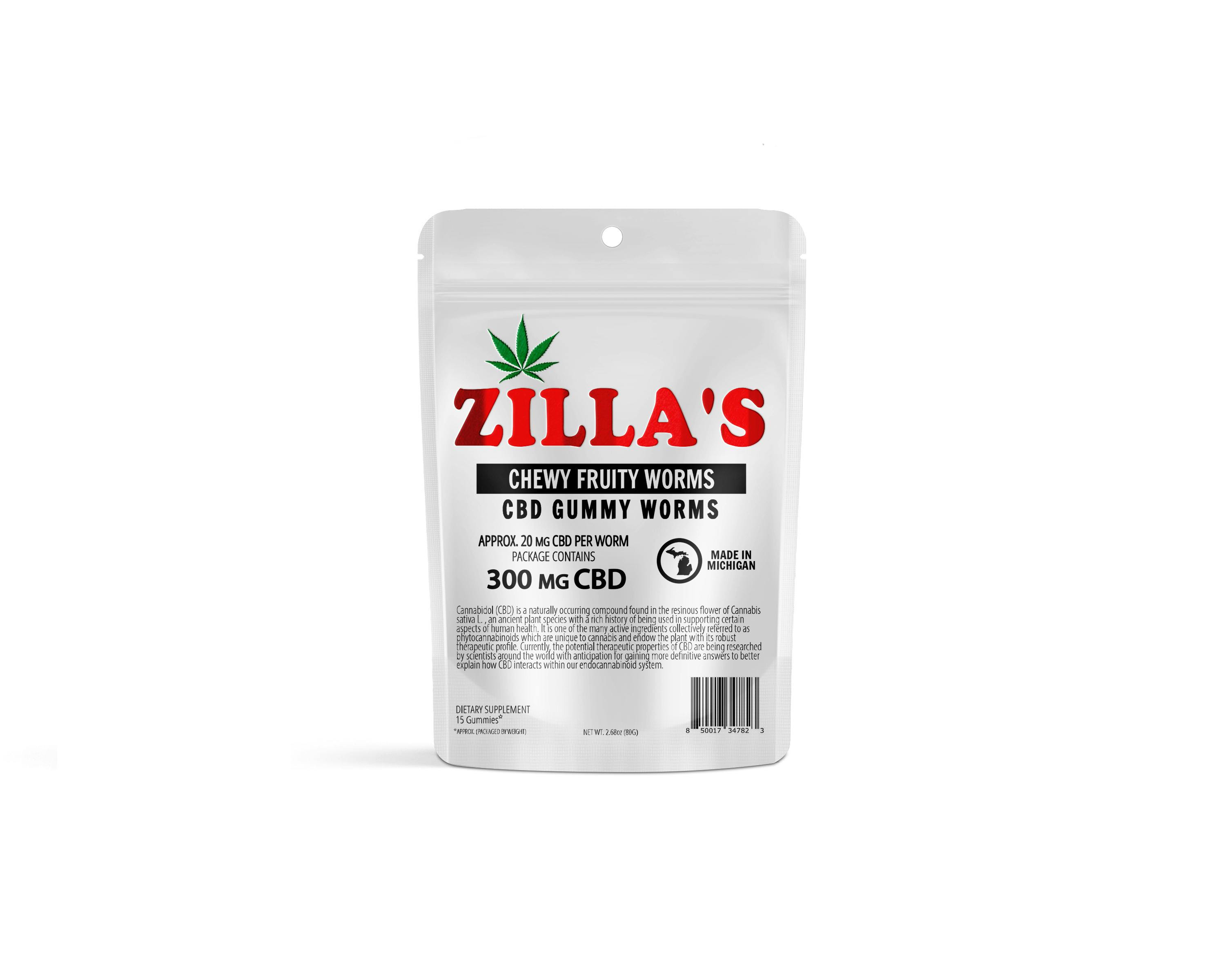 Zilla's Chewy Fruity CBD Gummy Worms