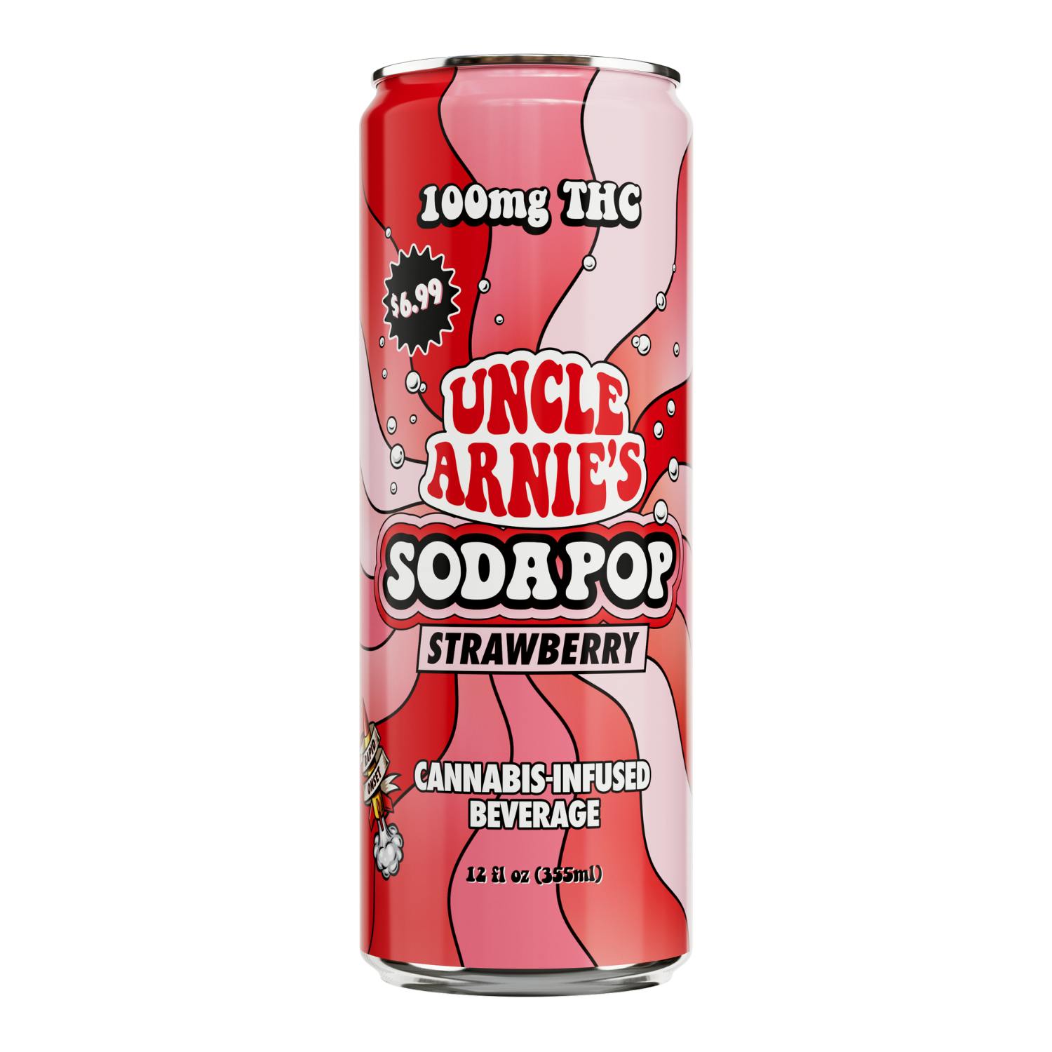 UNCLE ARNIES - THC SOFT DRINK - STRAWBERRY SODA - 100MG