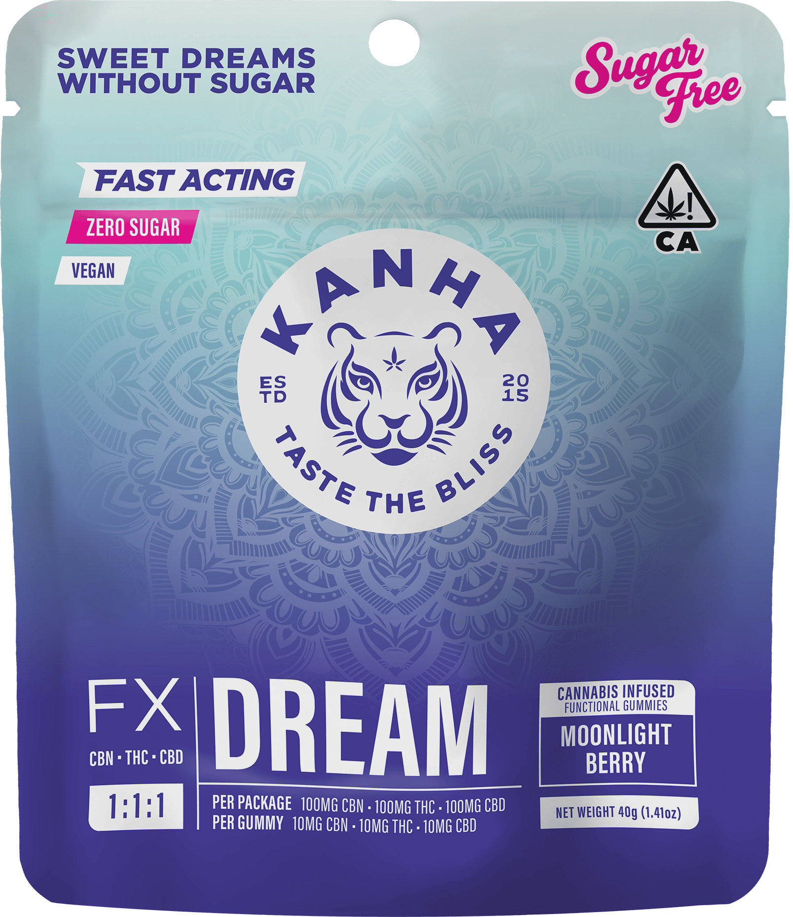 KB - KANHA - CBN GUMMY - 1:1:1 CBD DREAM MOONLIGHT BERRY - 300MG