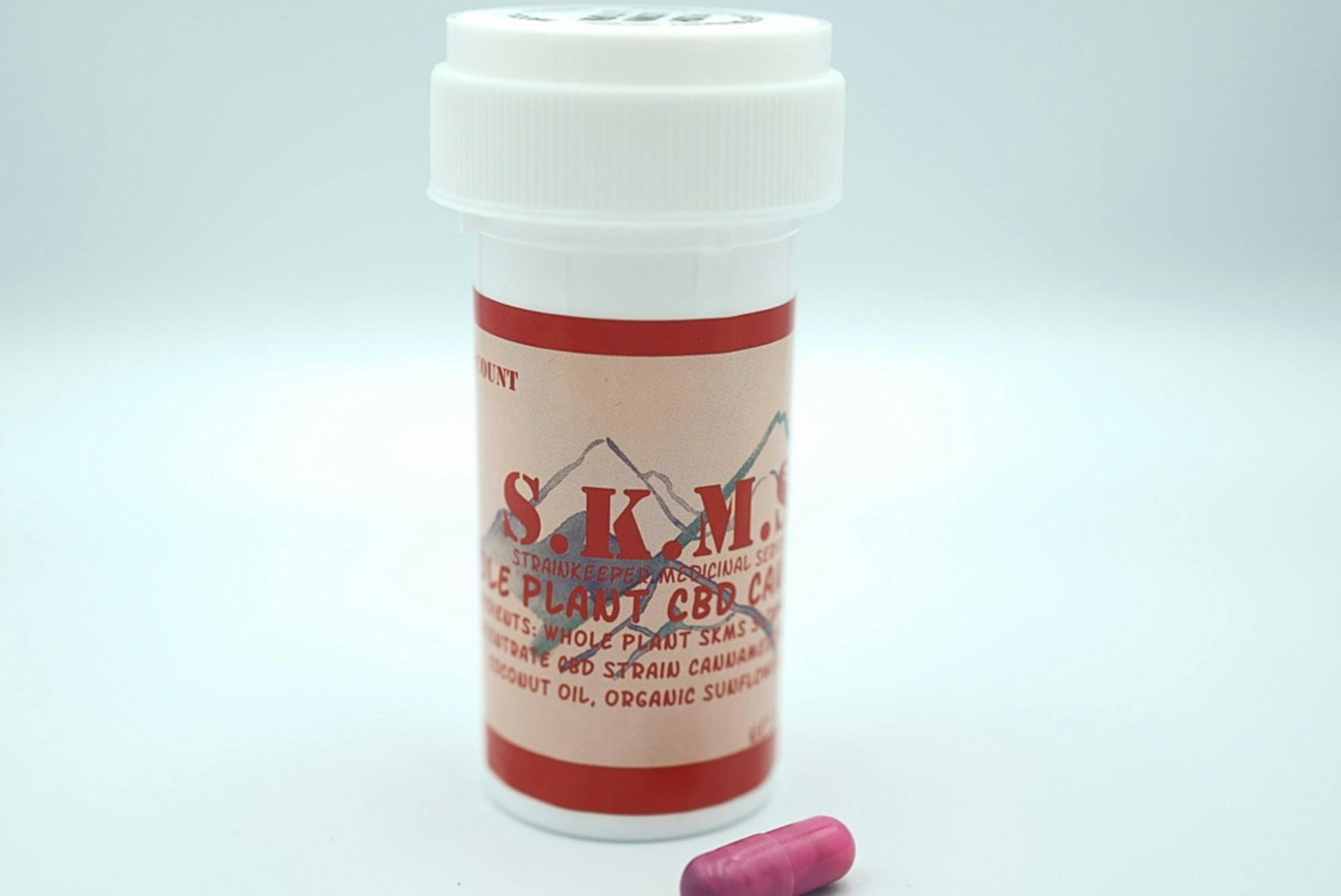 SKMS 24ct RSO Cherrywine Whole Plant CBD Capsules at Moosehead Farms