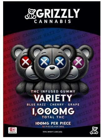 Grizzly's Gummies 1000mg : Variety