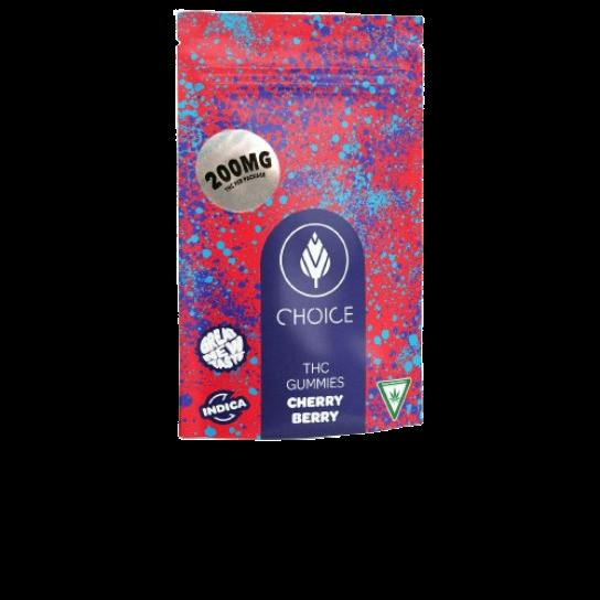 200mg Cherry Berry Indica Gummies - Choice Chews