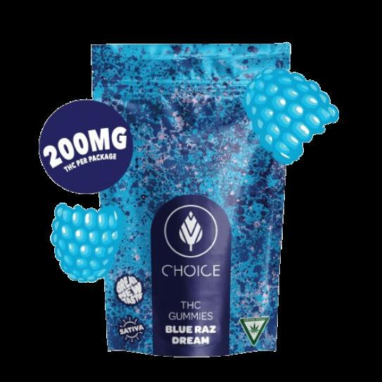200mg Blue Raz Dream Sativa Gummies - Choice Chews