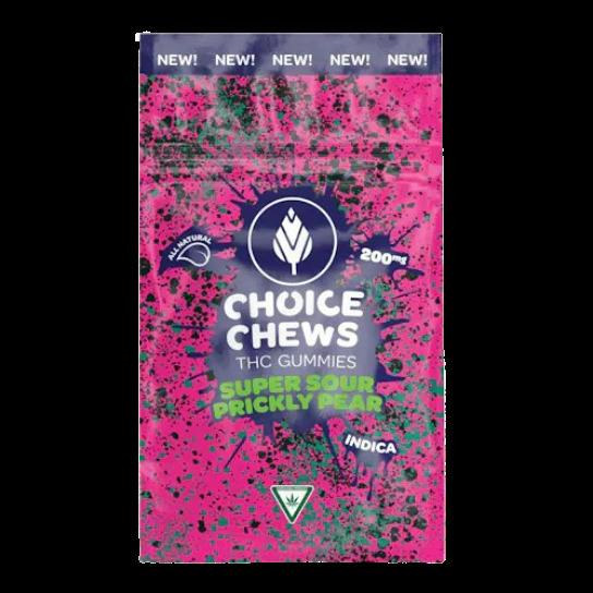 200mg Super Sour Prickly Pear Indica Gummies - Choice Chews