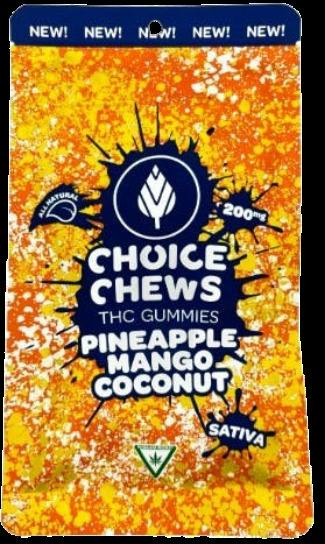 200mg Pineapple Mango Coconut Sativa Gummies - Choice Chews