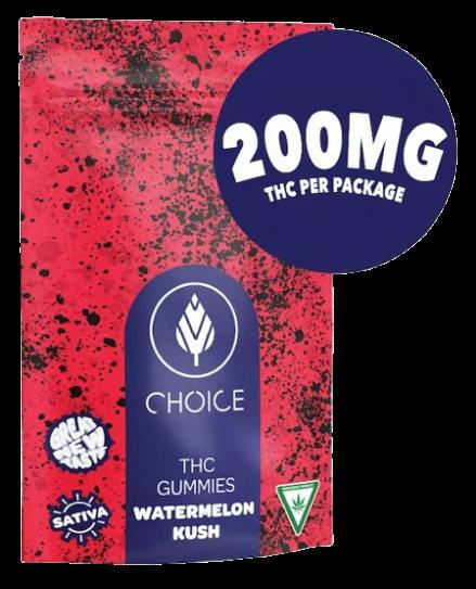 200mg Watermelon Kush Sativa Gummies - Choice Chews