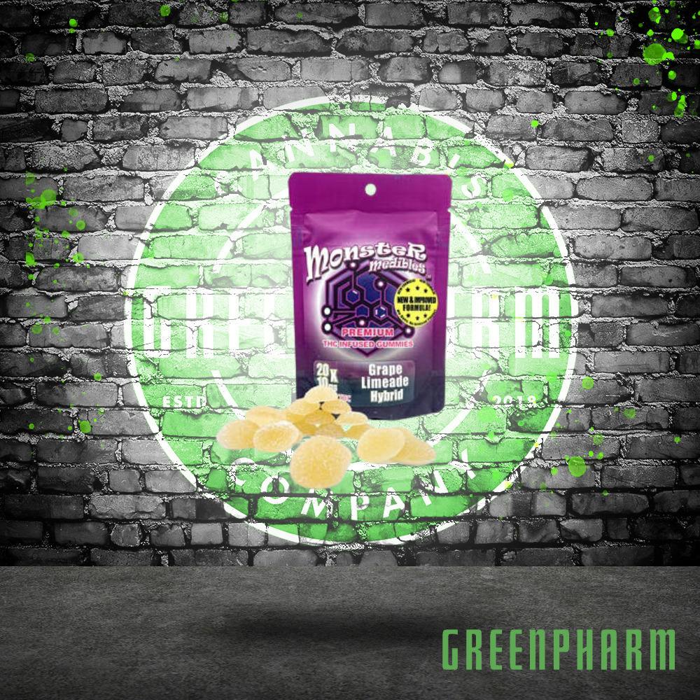 Monster Medibles | 200MG Gummies | Grape Limeade