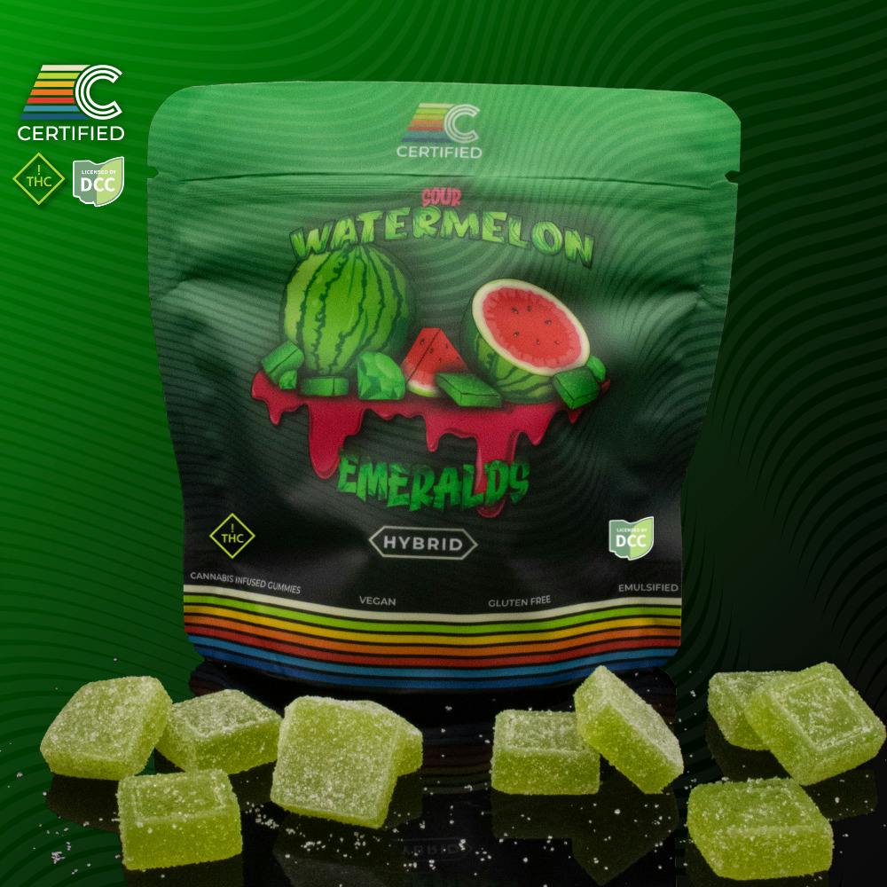Sour Watermelon Emeralds Gummies | 100mg | 10pk |