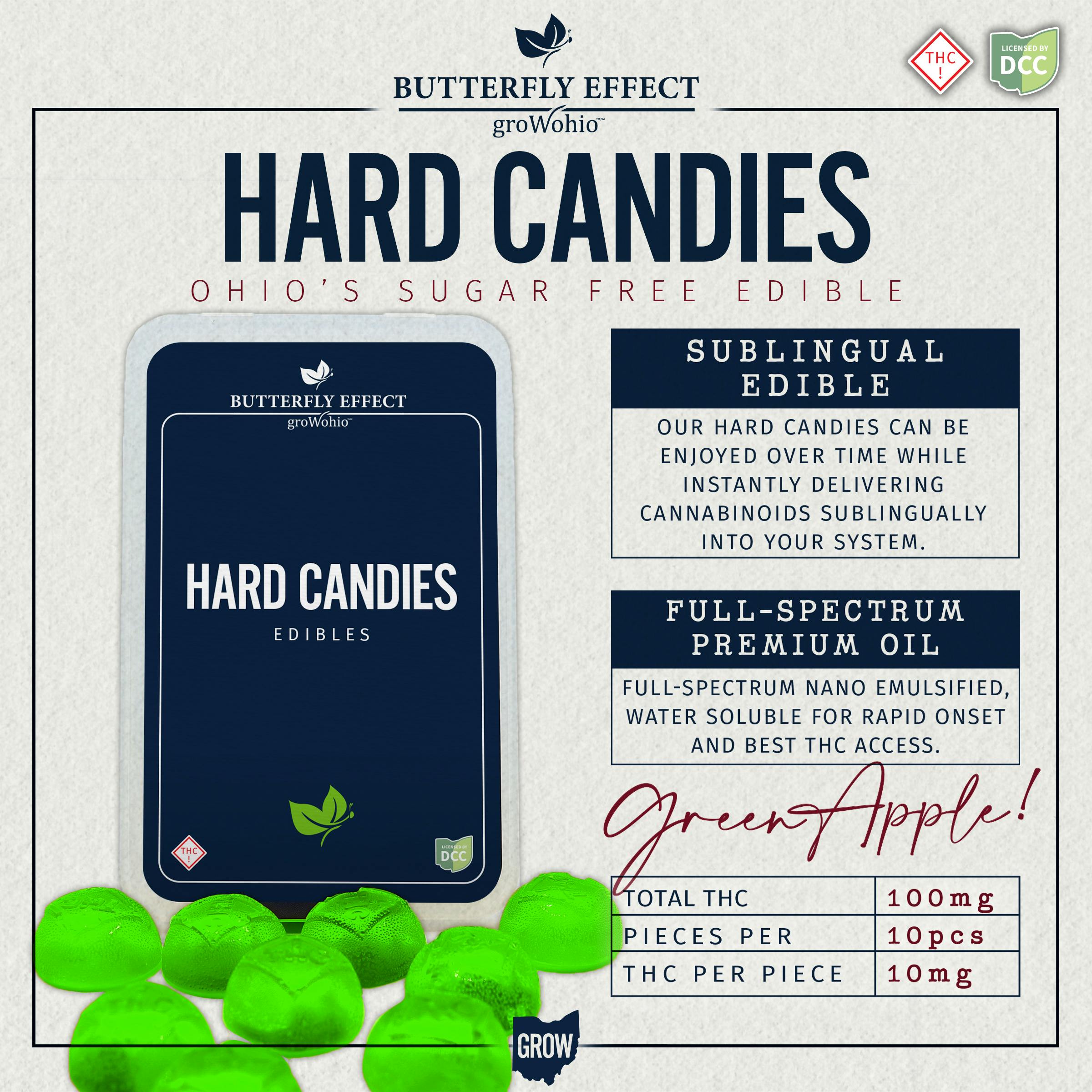 Hard Candies Green Apple | 100mg | 10pk | Hybrid
