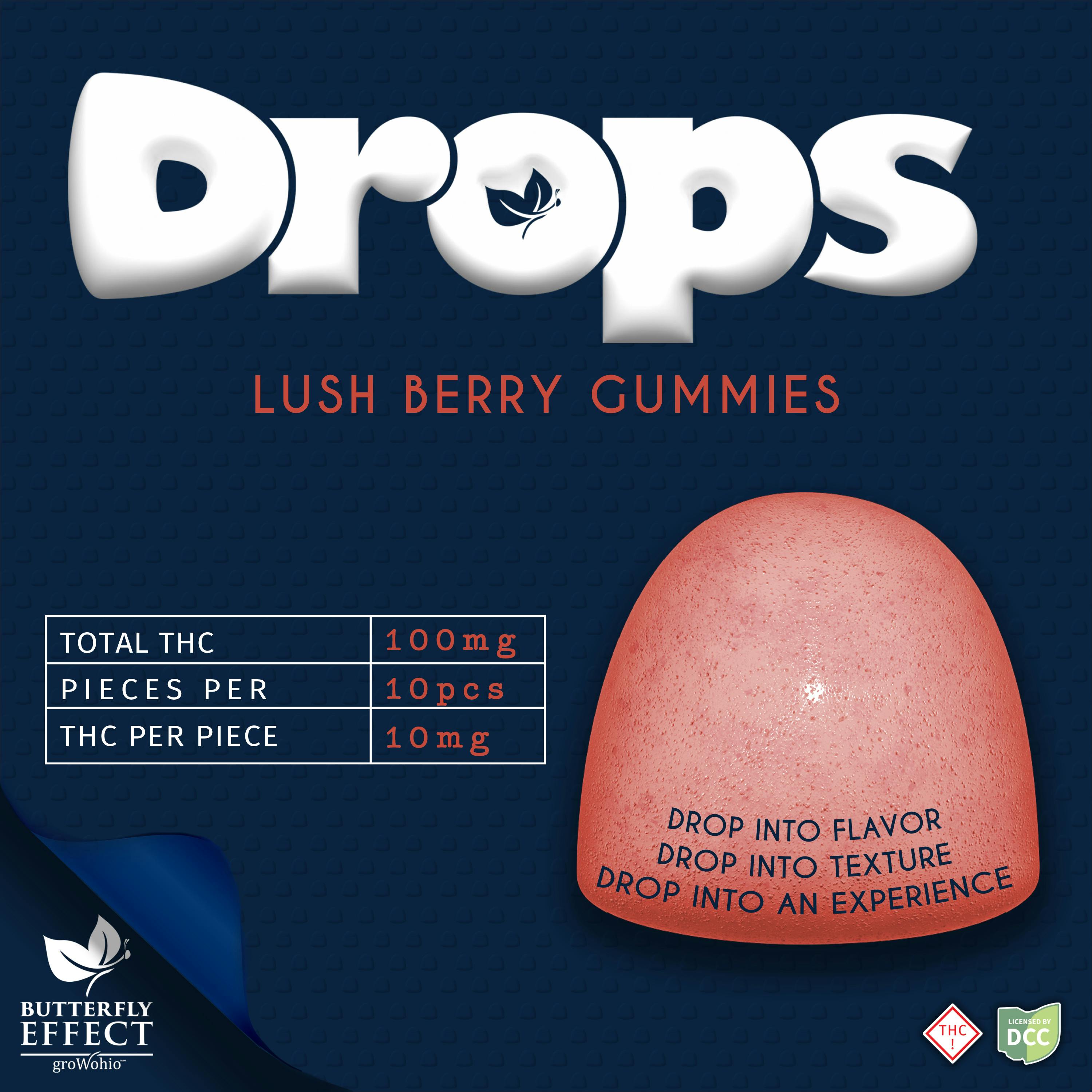Lush Berry Gummie Drops | 100mg | 10pk | Hybrid
