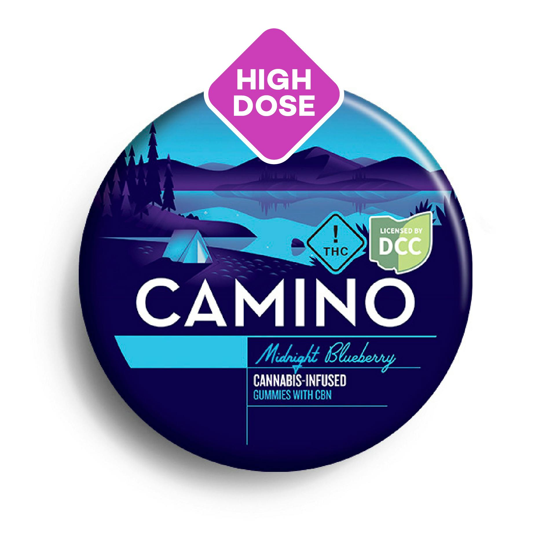 Camino High Dose Midnight Blueberry Gummies | 450MG | 20pk | Indica | CBN