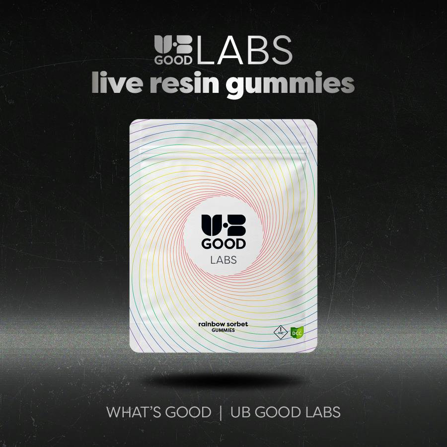 UB GOOD LABS - 100MG Live Resin Gummies 10 PK - Rainbow Sorbet [ H ]