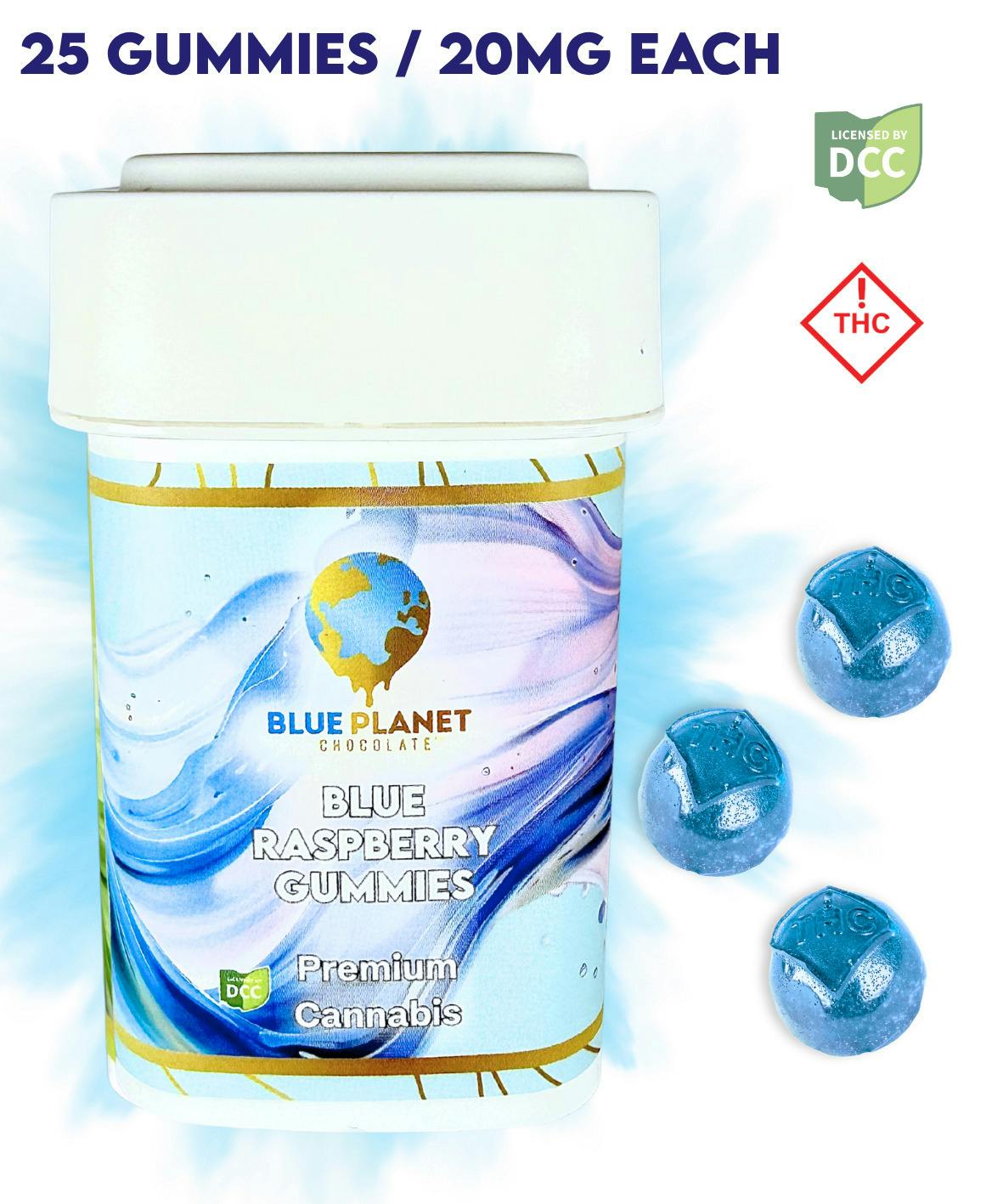 Blue Planet - 500MG Gummies 25PK - High Dose Blue Raspberry [H]