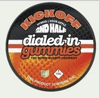 Dialed In - 100MG Rosin Gummies 10PK - Kickoff 2nd Half Sour Apple [ H ]
