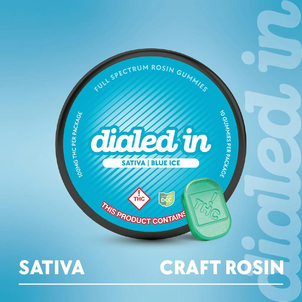 Dialed In - 100MG Rosin Gummies 10PK - Blue Ice [ S ]