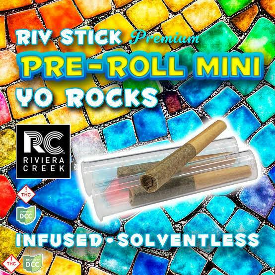 Riviera Creek - 1G Infused Riv Stick Mini PreRoll 3 PK - YO Rocks [ S ]