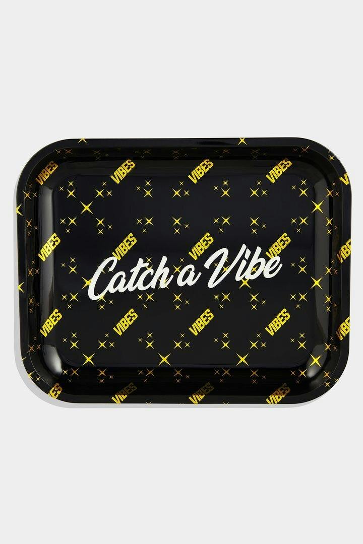 Vibes - Rolling Tray - Metal - Black/Gold/Silver - Large