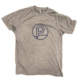 Wear-Planted | T-Shirt | Grey | Blue P Coin | Medium