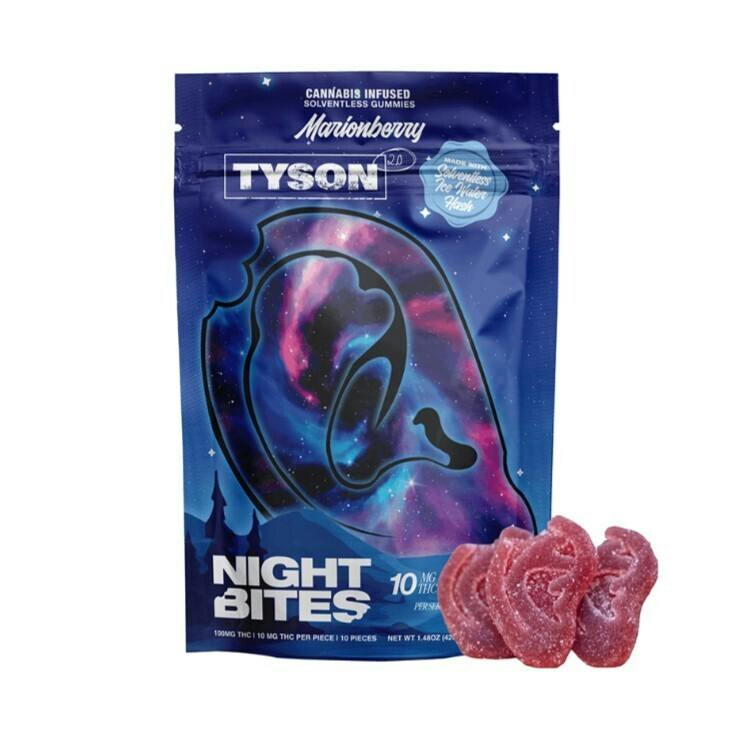 Night Bites | Marionberry 2:1 Rosin Gummies | 100mg | 10ct | 10mg/ea
