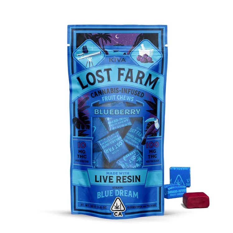 Kiva Confections — Lost Farm Blueberry Blue Dream Chew