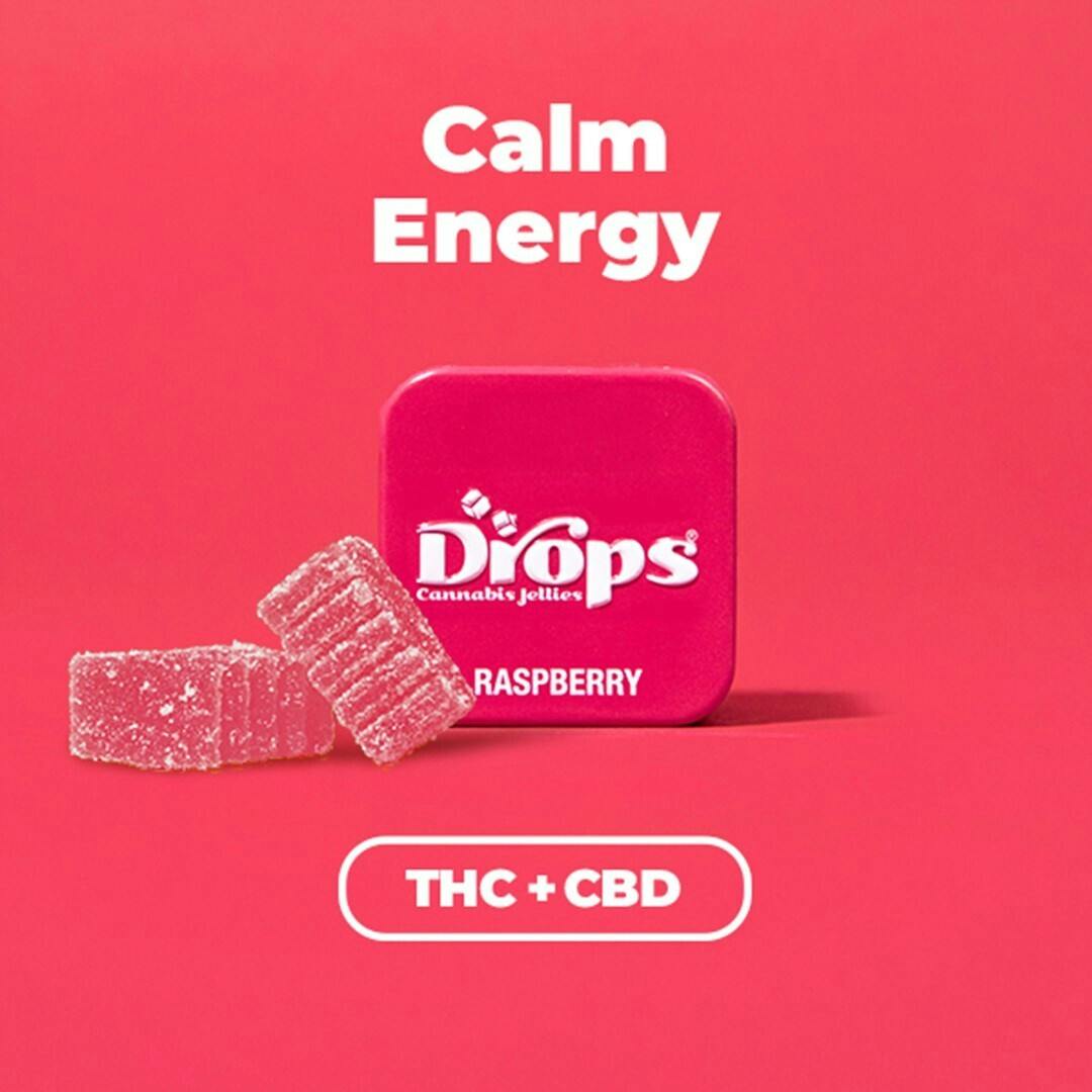 Drops Singles Raspberry Gummies 50mg CBD/ 100mg THC