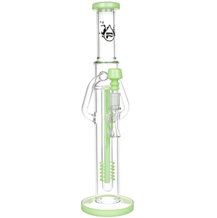 Pulsar 16" Deep Pocket Tube Recycler Bong Green WP617GR