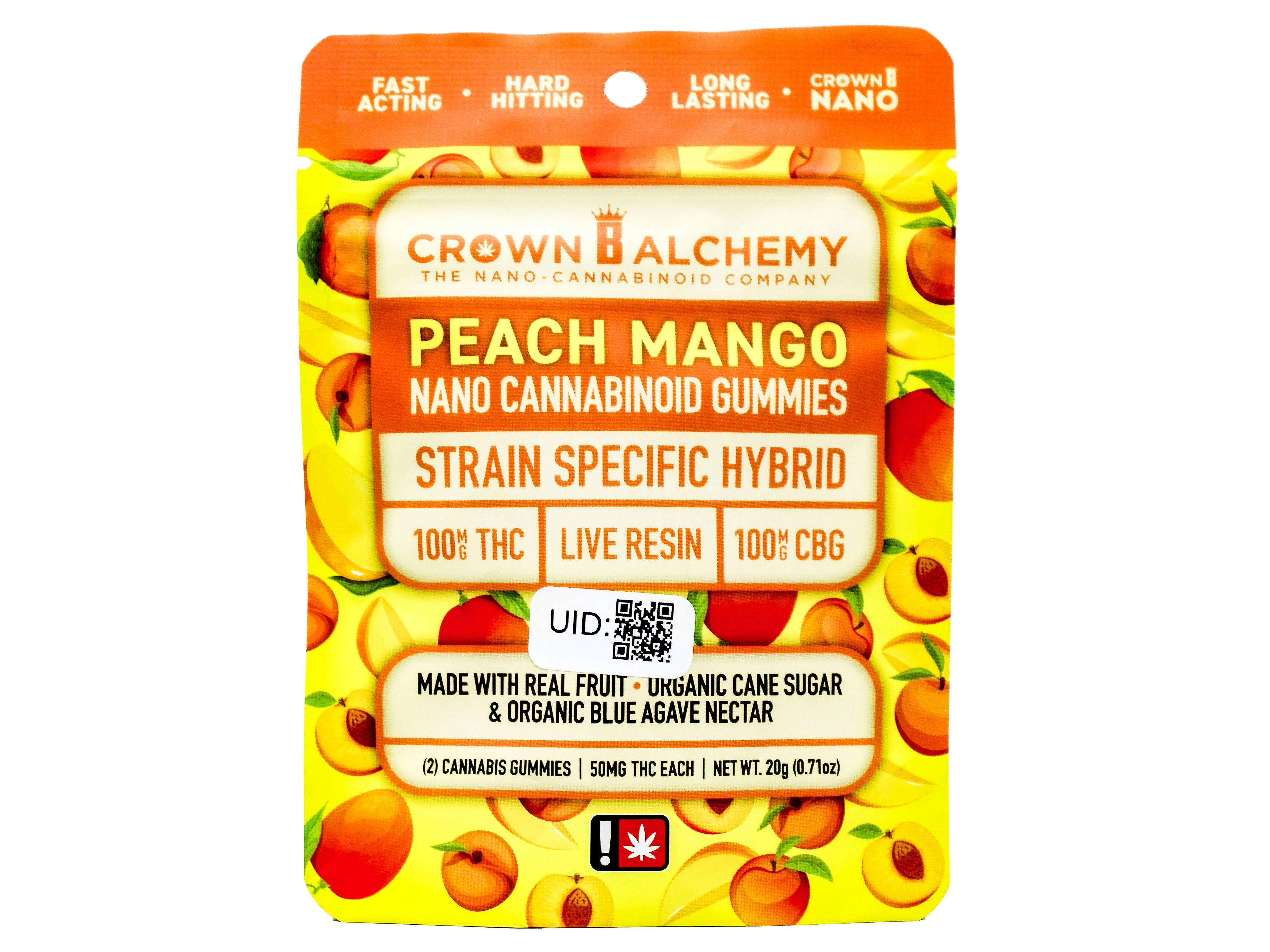 CBA Peach Mango 1:1 CBG Live Resin Hybrid Gummy 2pk 200mg 49433 G22|AOF