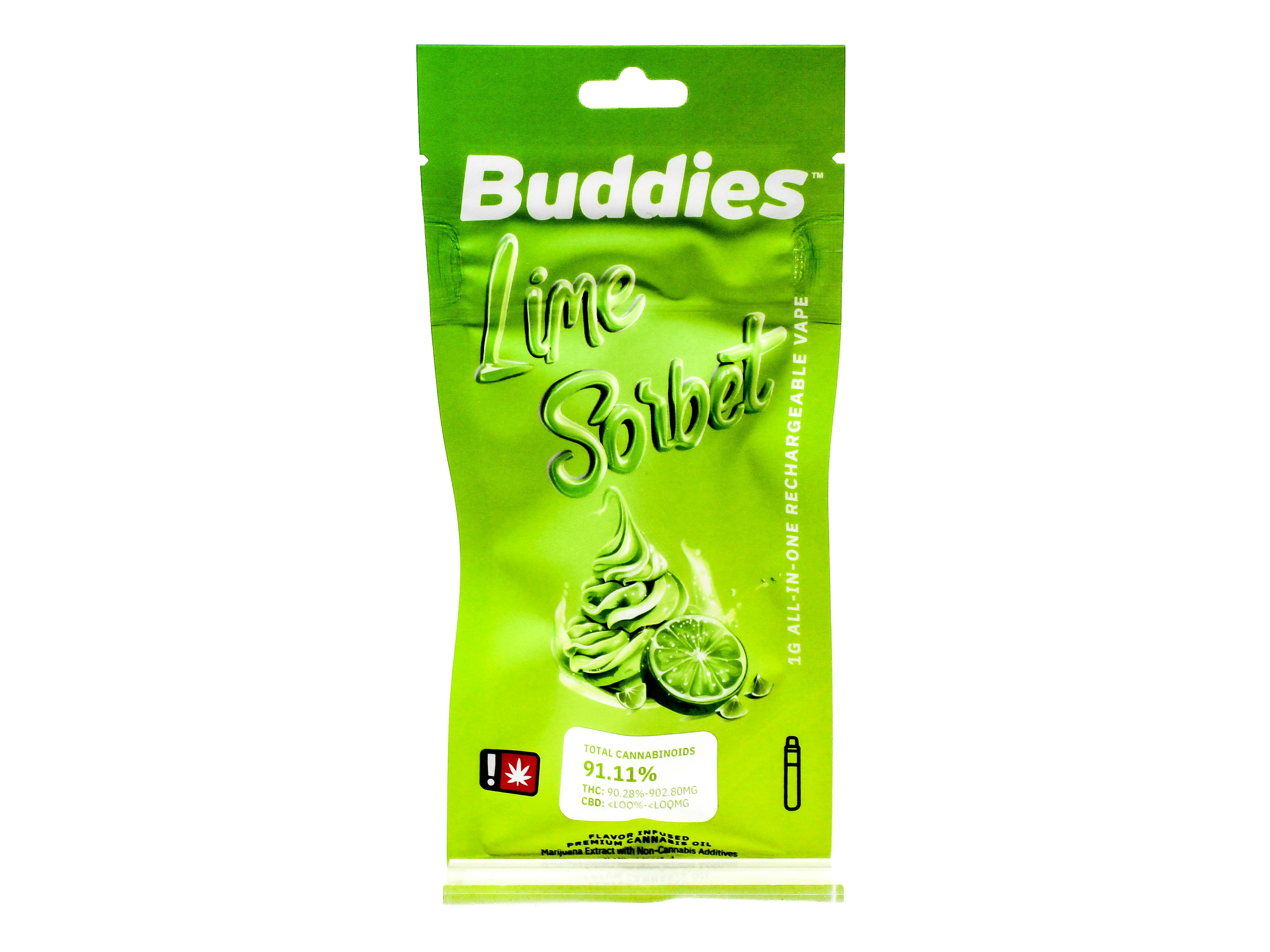 BUD Lime Sorbet: BUD Lime Sorbet Disposable Distillate Cart 1g 48612 C54.2|AOF