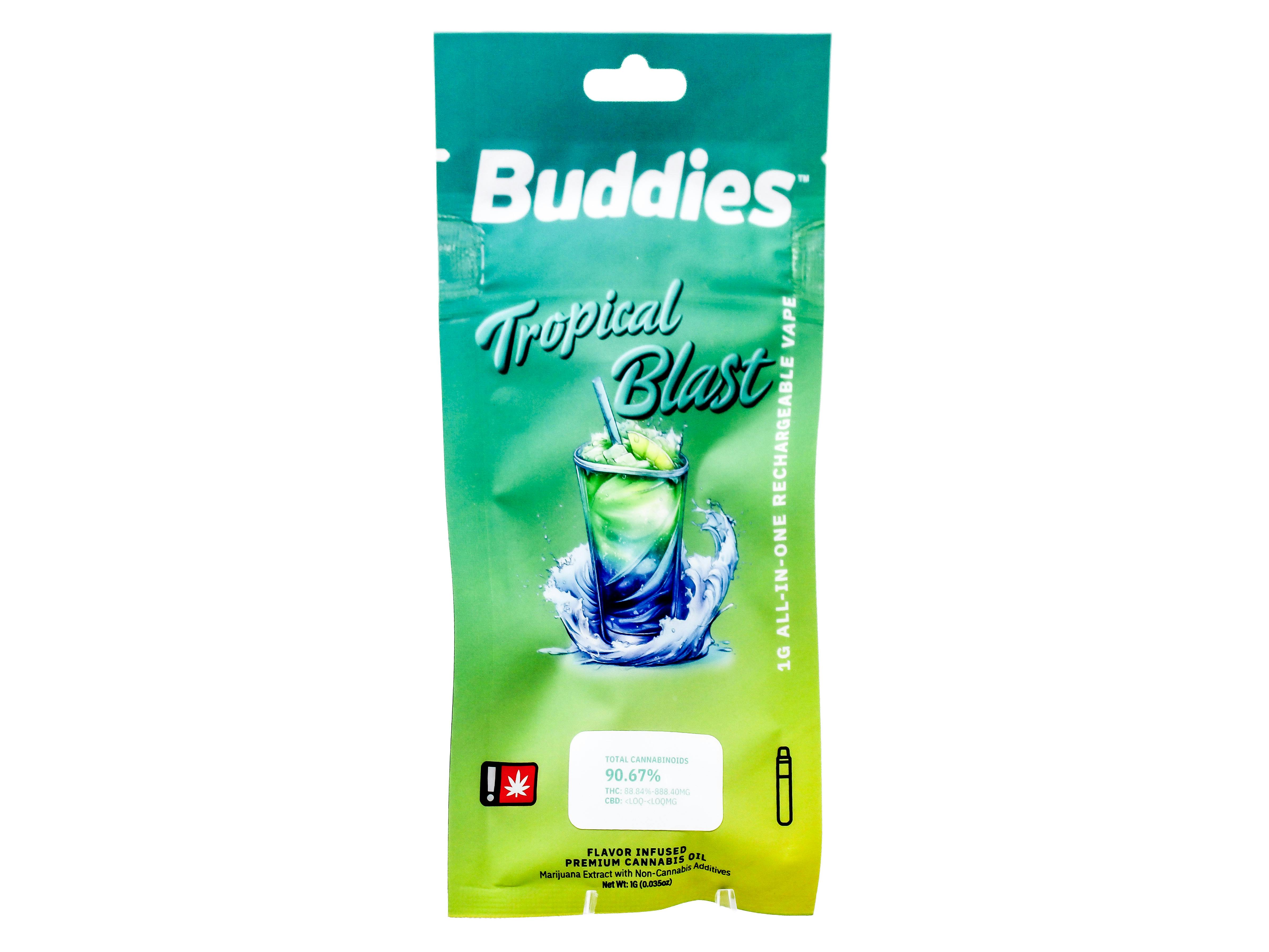 BUD Tropical Blast: BUD Tropical Blast Distillate Disposable Cart 1g 50248 B41.2|AOF