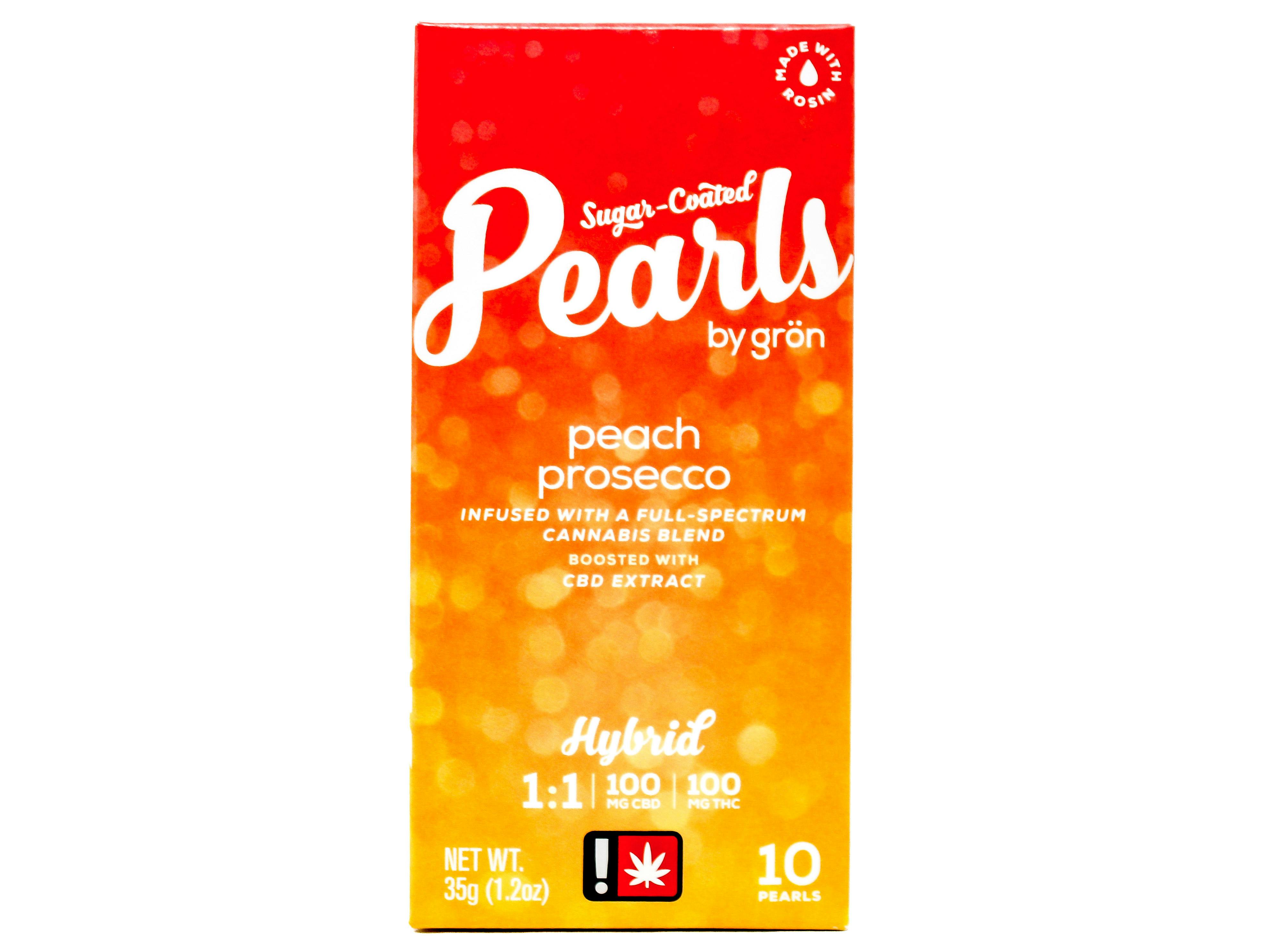 GRN Peach Prosecco: GRN Peach Prosecco Pearls 1:1 Hybrid 10pk 200mg 35824 F9|AOF