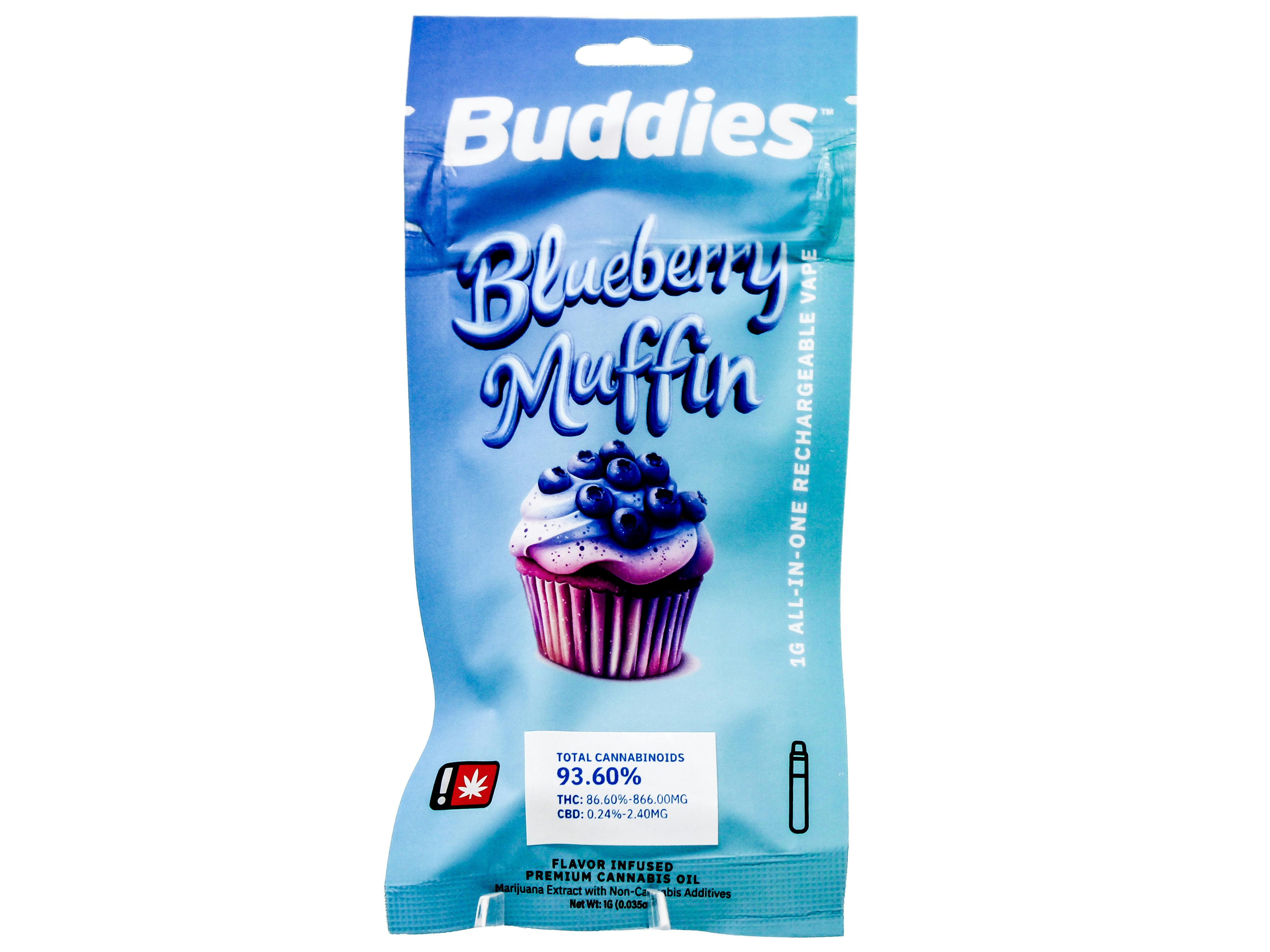 BUD Blueberry Muffin: BUD Blueberry Muffin Disposable Distillate Cart 1g 48729 C3.3|AOF