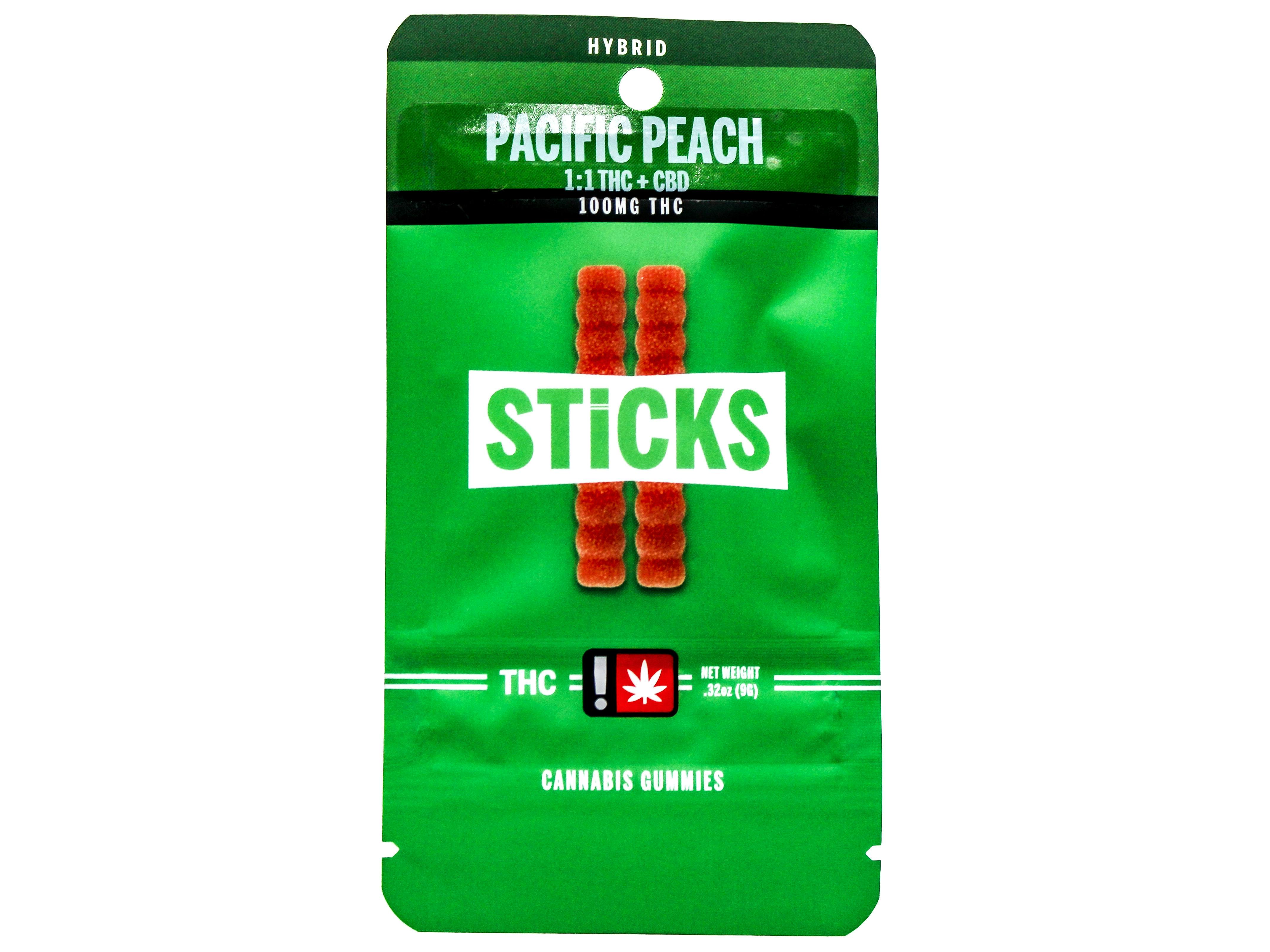 LTM Pacific Peach 1:1 THC:CBD 2pk Hybrid Gummies 200mg 9765135500 F14|AOF