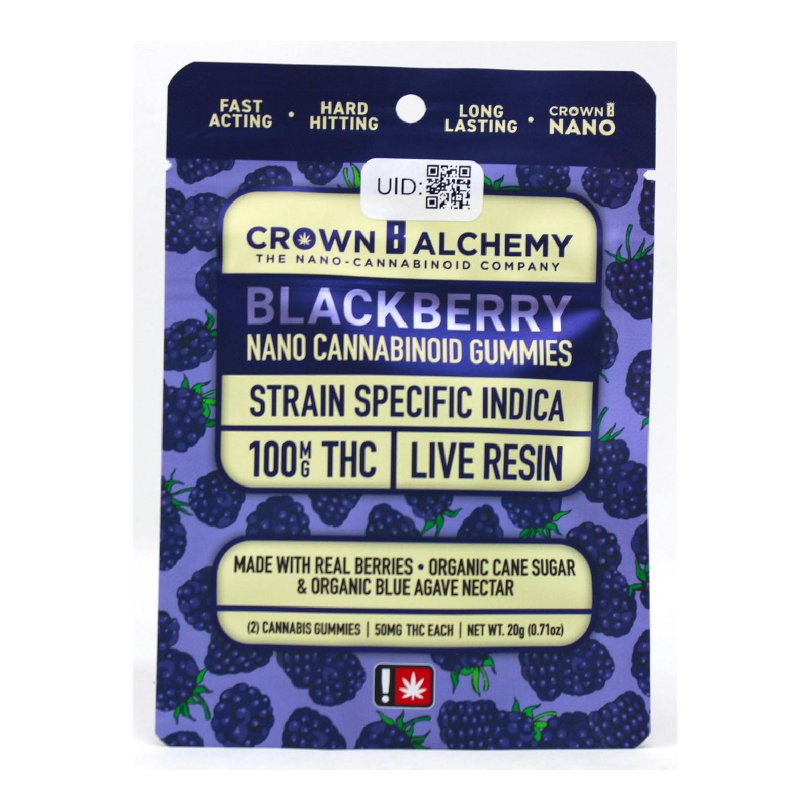 CBA Blackberry Live Resin Indica Gummy 2pk 100mg 1375178500 E28|AOF