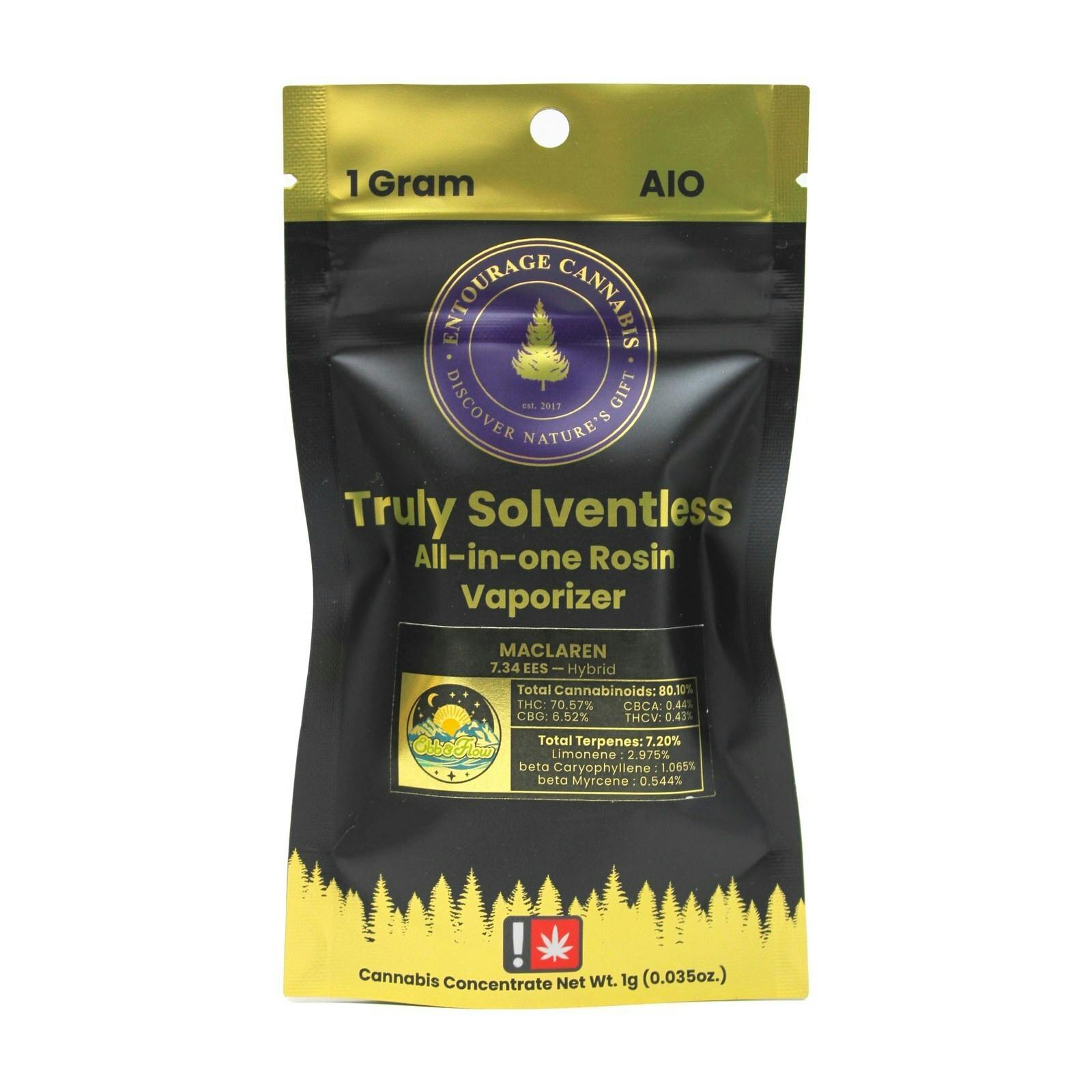 CBDE Maclaren Rosin Disposable Cartridge 1g 5998058248 A21.2|AOF