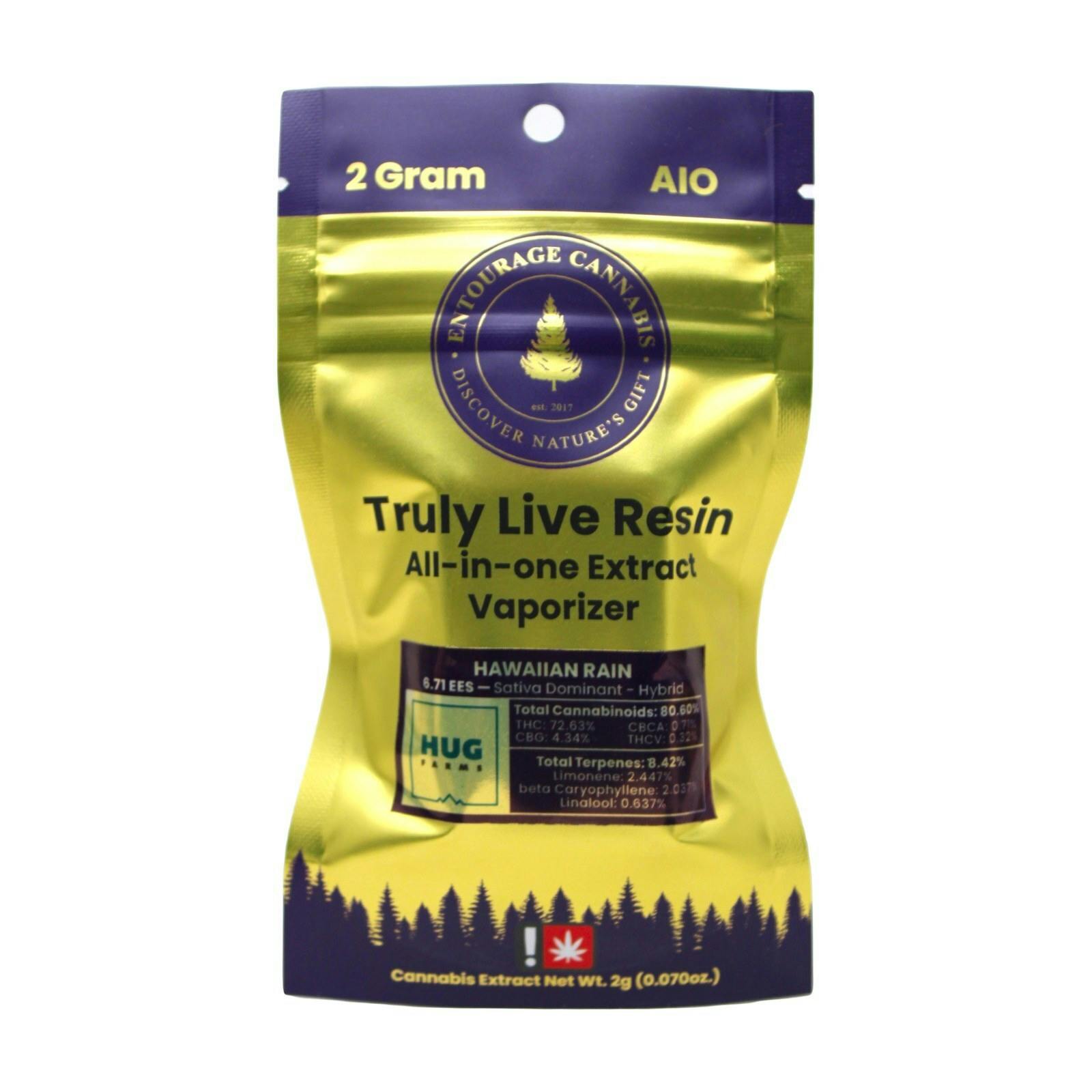 CBDE Hawaiian Rain Live Resin Disposable Cartridge 2g 4344584905 A12.1|AOF