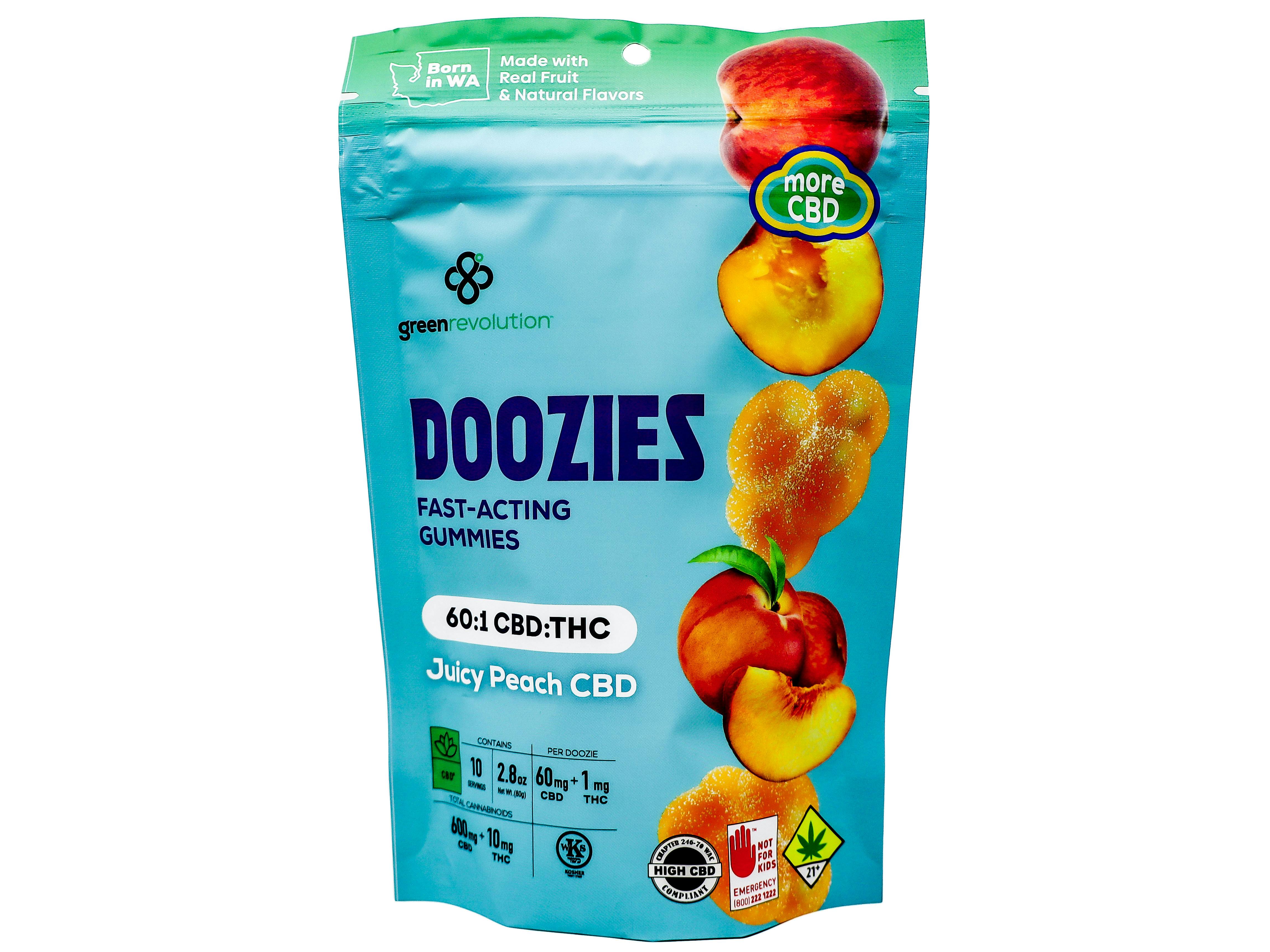 GRV Juicy Peach 60:1 CBD Doozies 10pk 610mg 25589 VR5 SW_ED100|AOF