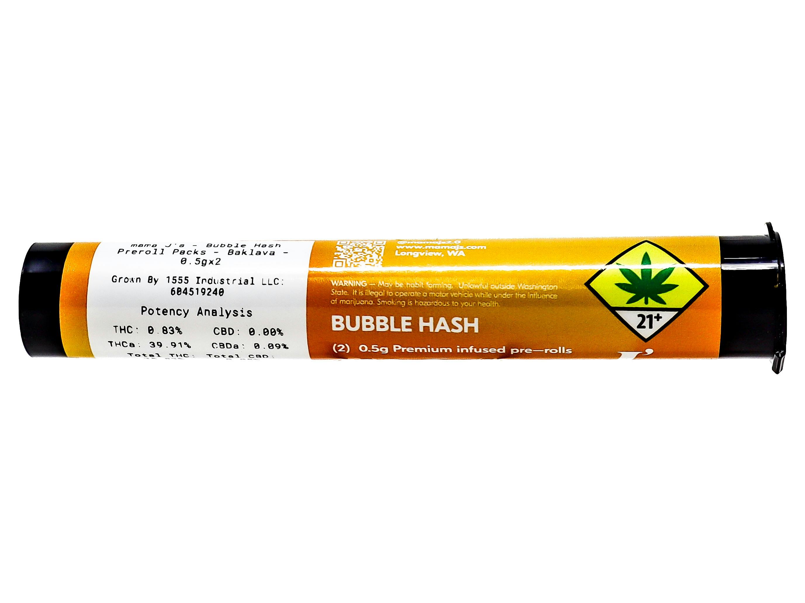 MMJ Baklava Infused Bubble Hash Preroll 2pk 1g 4681531060 A30.1|AOF