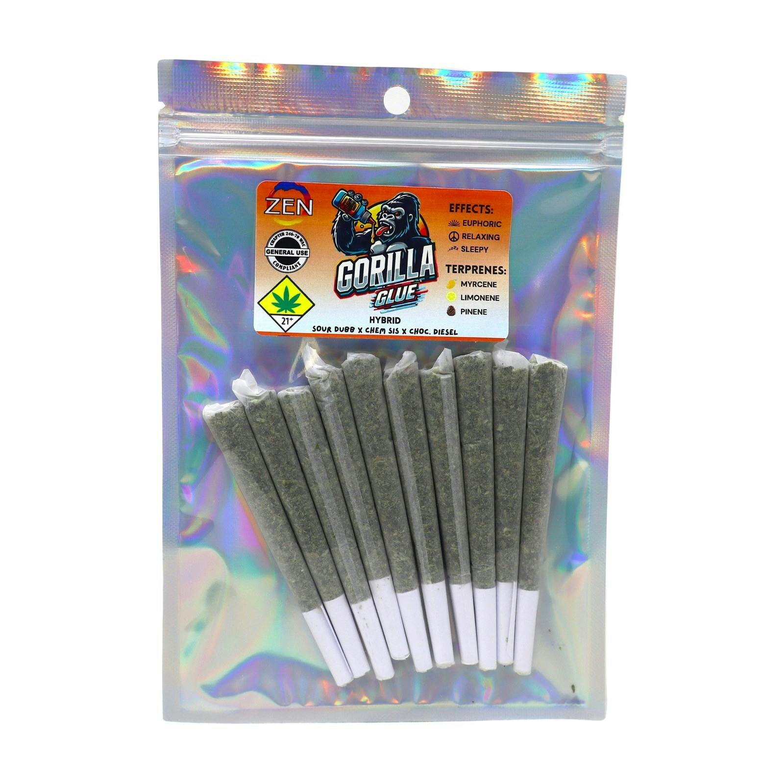 ZEN Gorilla Glue Pre-Roll 10pk 10g 7239546708 C14.3|AOF