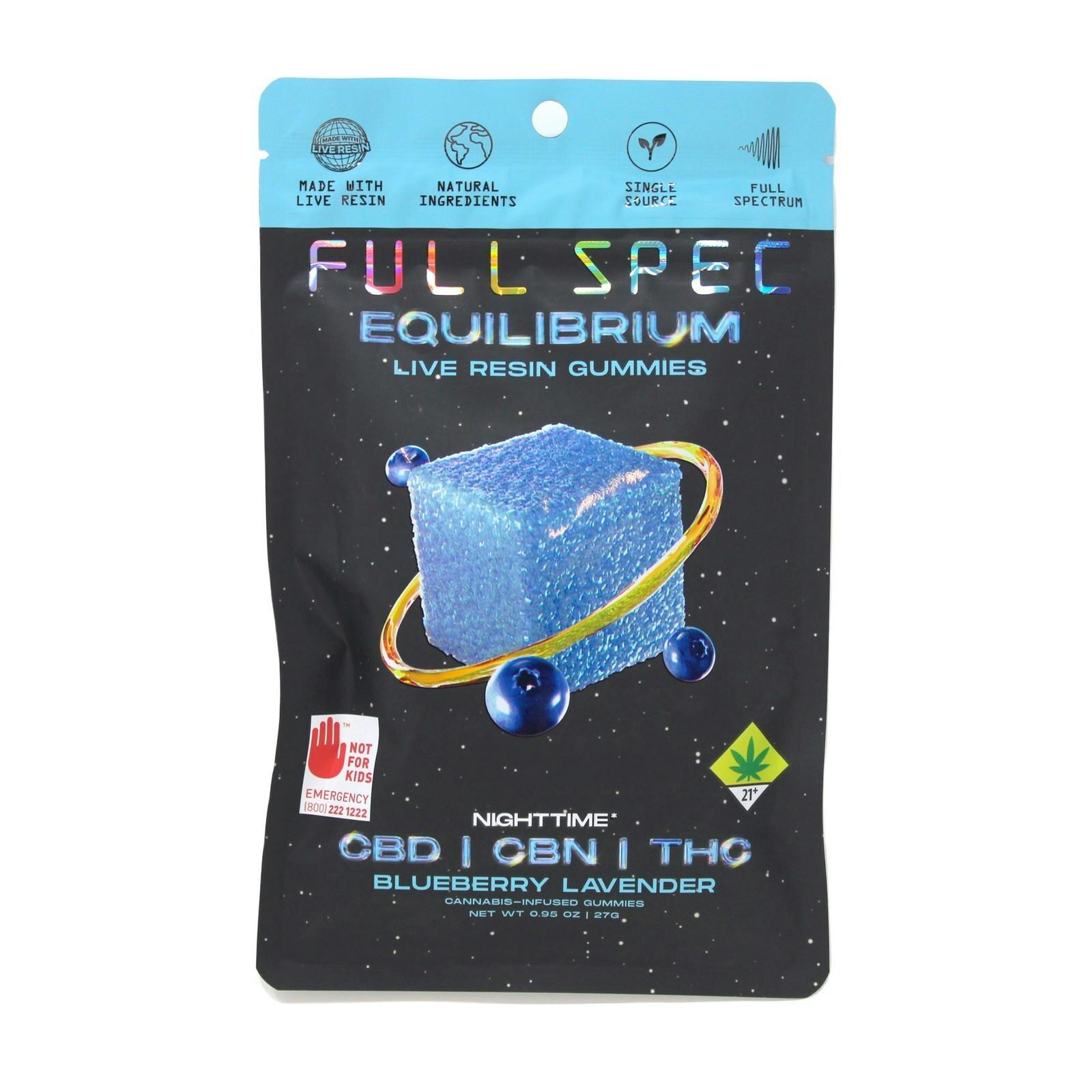 WRX Blueberry Lavender 1:1:1 THC CBD CBN Live Resin Gummy 10pk 300mg 4372068781 SW_ED261|AOF