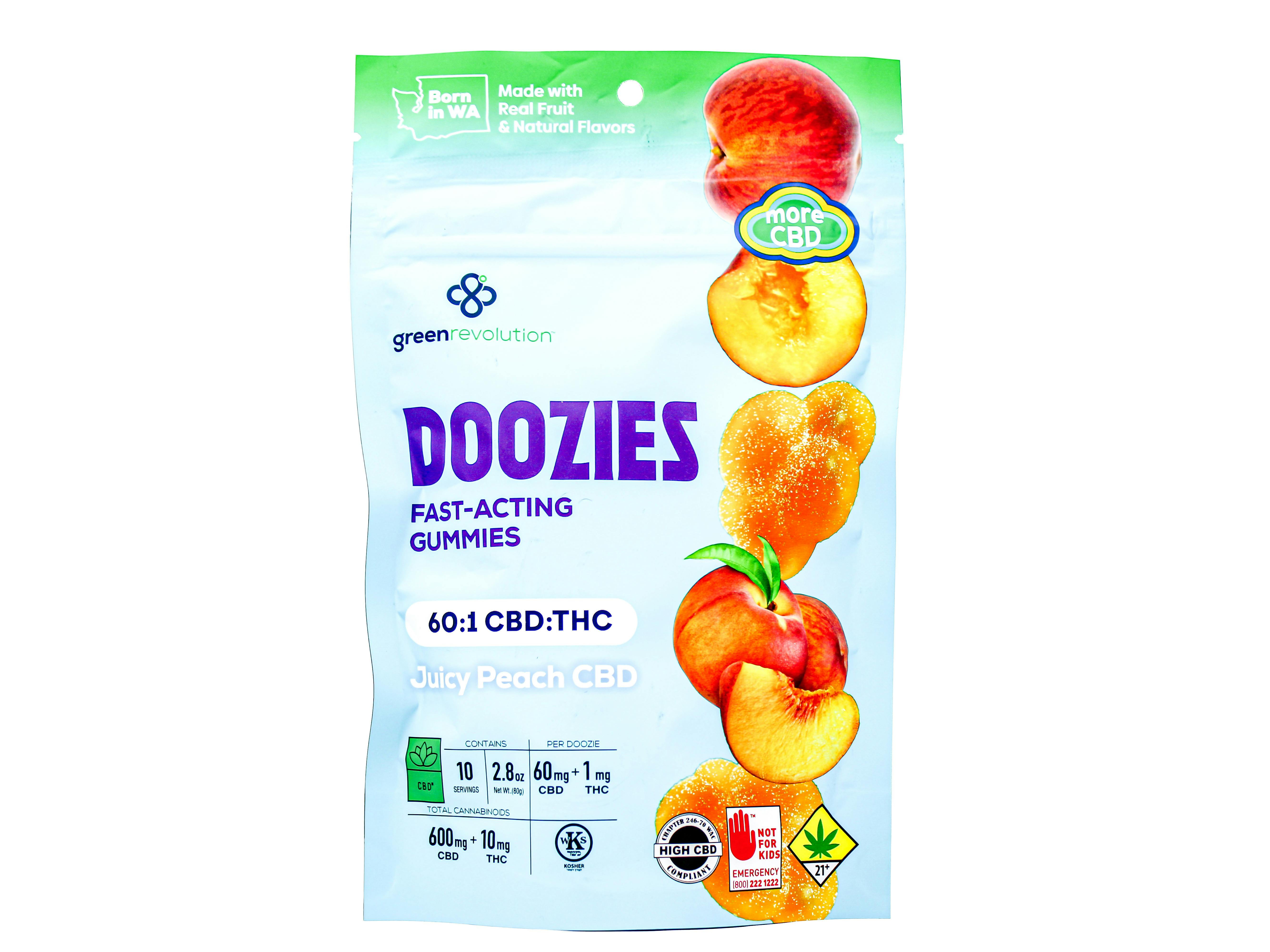 GRV Juicy Peach 60:1 CBD Doozies 10pk 610mg 25589 SW_ED16|AOF
