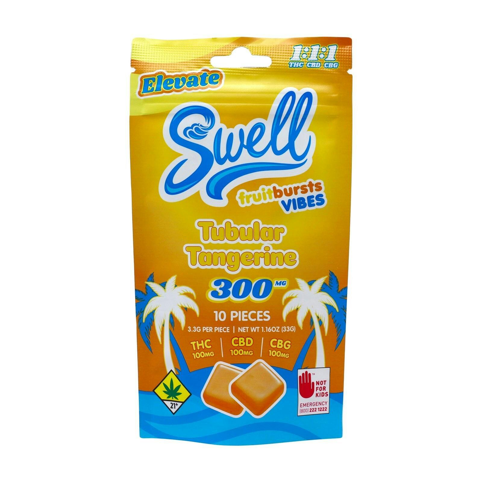 SWL Tubular Tangerine 1:1:1 THC CBD CBG Chew 10pk 300mg 2160981049 SW_ED16|R21